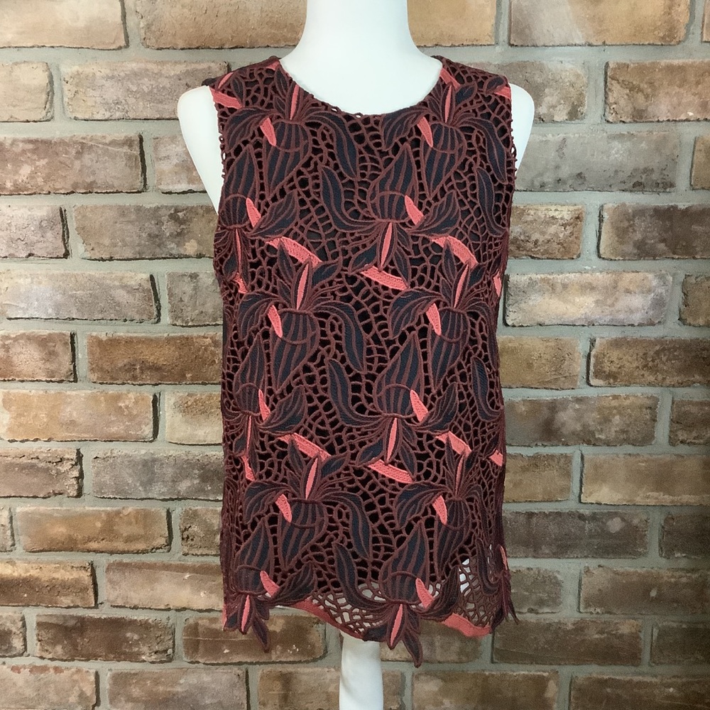 BANANA REPUBLIC Sleeveless Crocheted Lace Cutout Tank Top 5